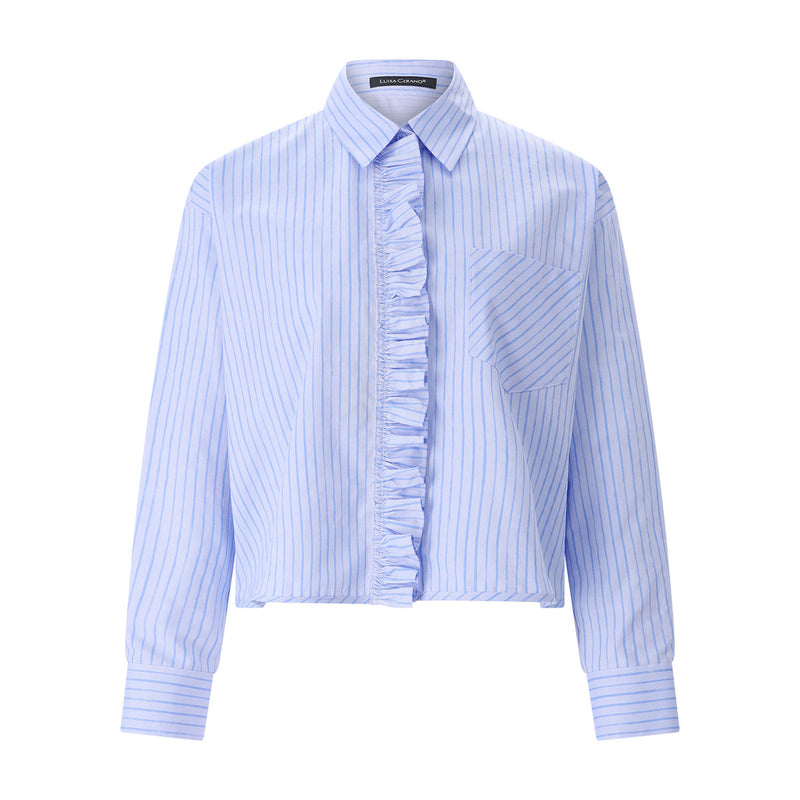 Gestreifte Hemdbluse 42 / Hellblau