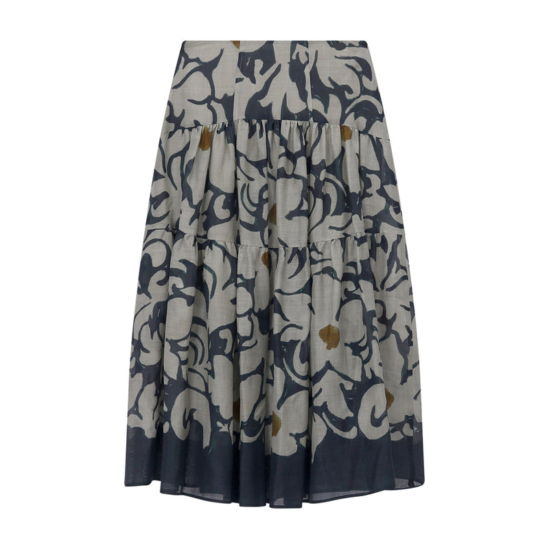 Maxirock mit Print 44 / Beige