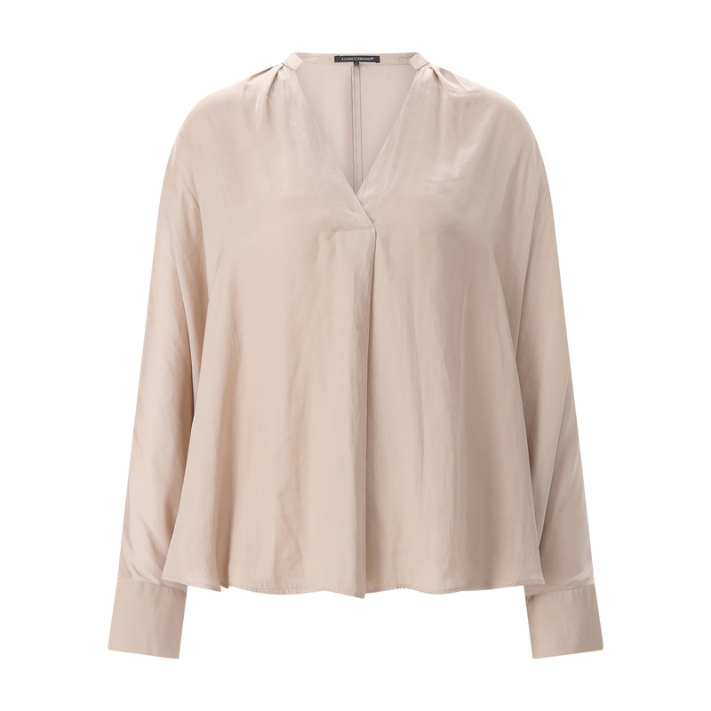 Bluse aus Satin 42 / Beige