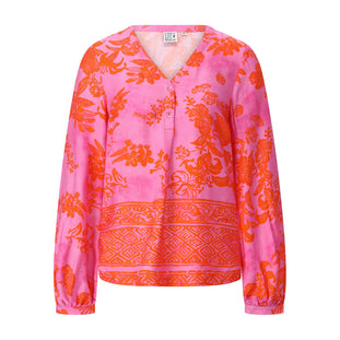Blusenshirt mit Blumenprint 46 / Pink
