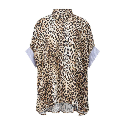 Oversized Hemdbluse mit Animalprint L/XL / Braun