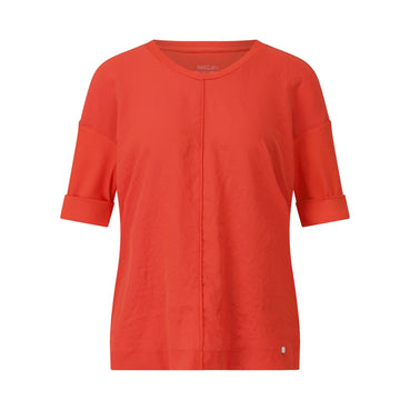 Oversized Blusenshirt mit Satinoptik 46 / Rot