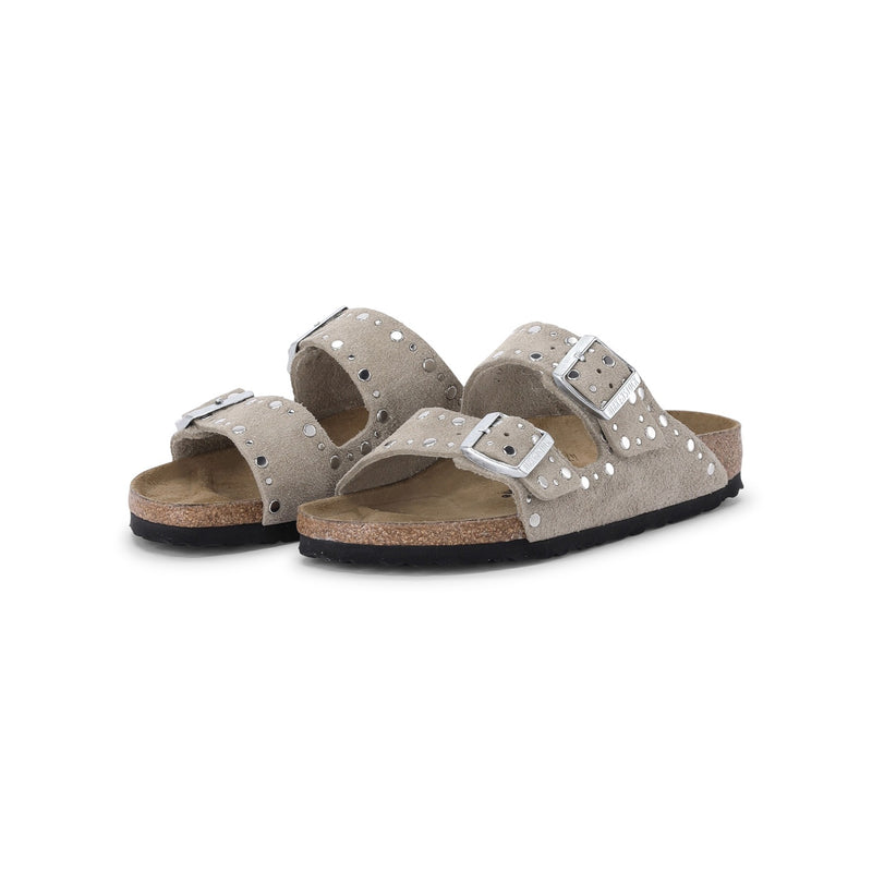 Birkenstock Sandale Arizona Rivet Border aus Veloursleder Damen