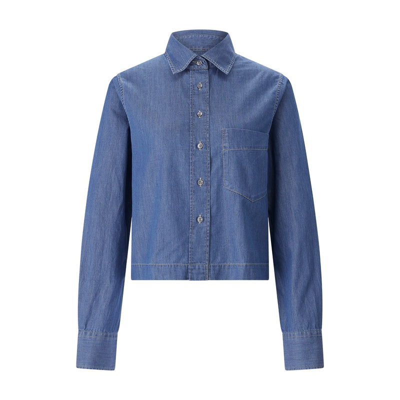 Closed Cropped Hemdbluse Damen