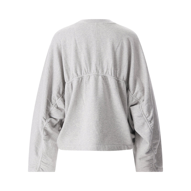 Sweatshirt mit Raffung M / Grau