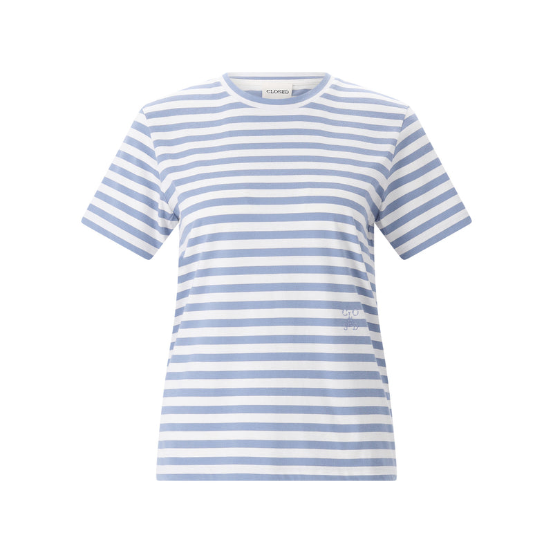 Gestreiftes T-Shirt aus Baumwolle XL / Blau