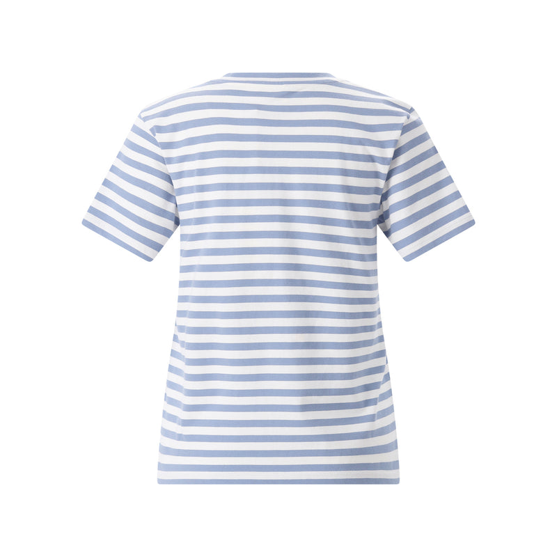 Gestreiftes T-Shirt aus Baumwolle XL / Blau