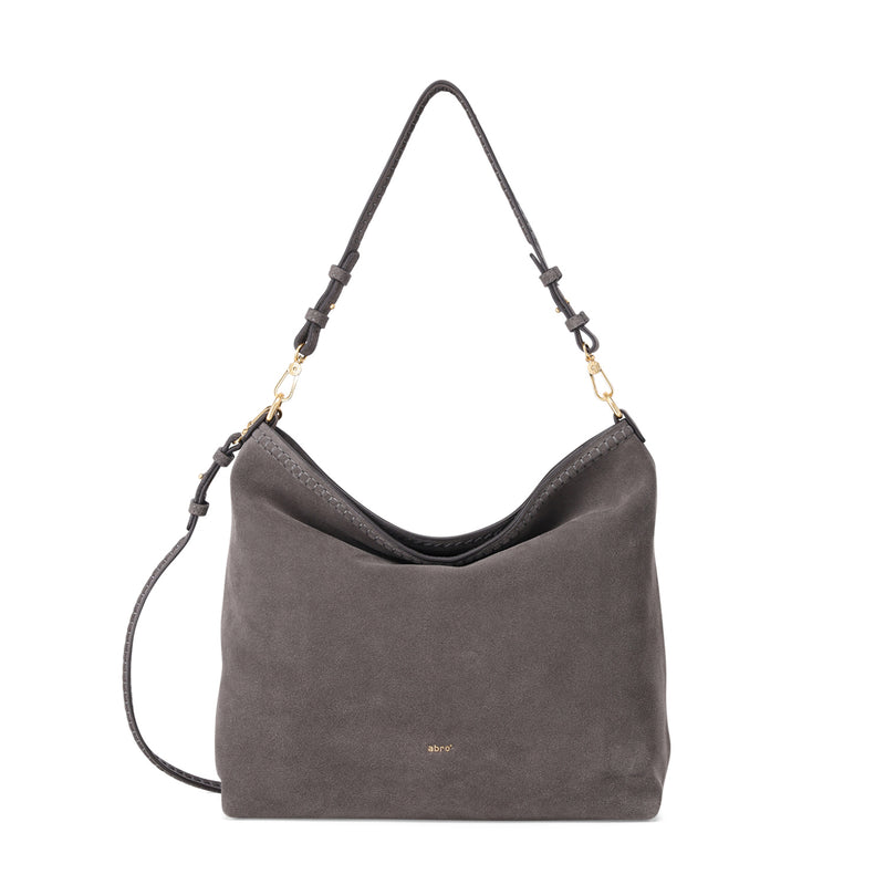 Hobo Bag Signature aus Veloursleder One Size / Grau