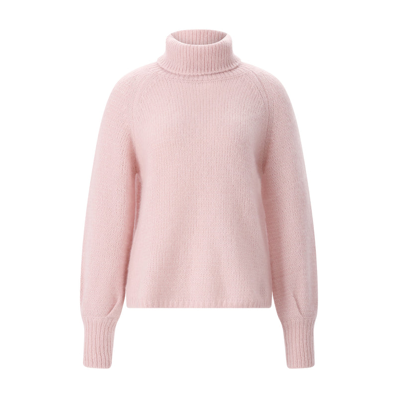 Rollkragenpullover aus Kaschmir & Seide 42 / Rosa