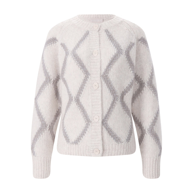 Strickjacke aus Baumwoll-Kaschmir-Mix 42 / Grau