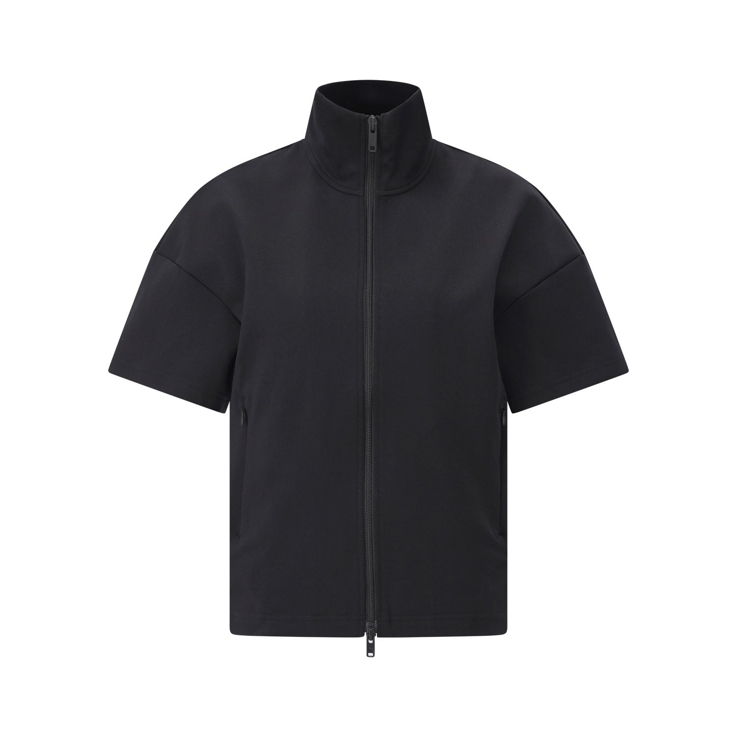 Kurzarm-Jacke mit Mesh-Detail L / Schwarz