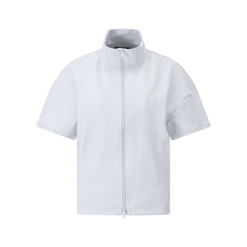 Kurzarm-Jacke mit Mesh-Detail L / Hellblau