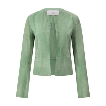 Offenes Blouson aus Veloursleder 44 / Grün