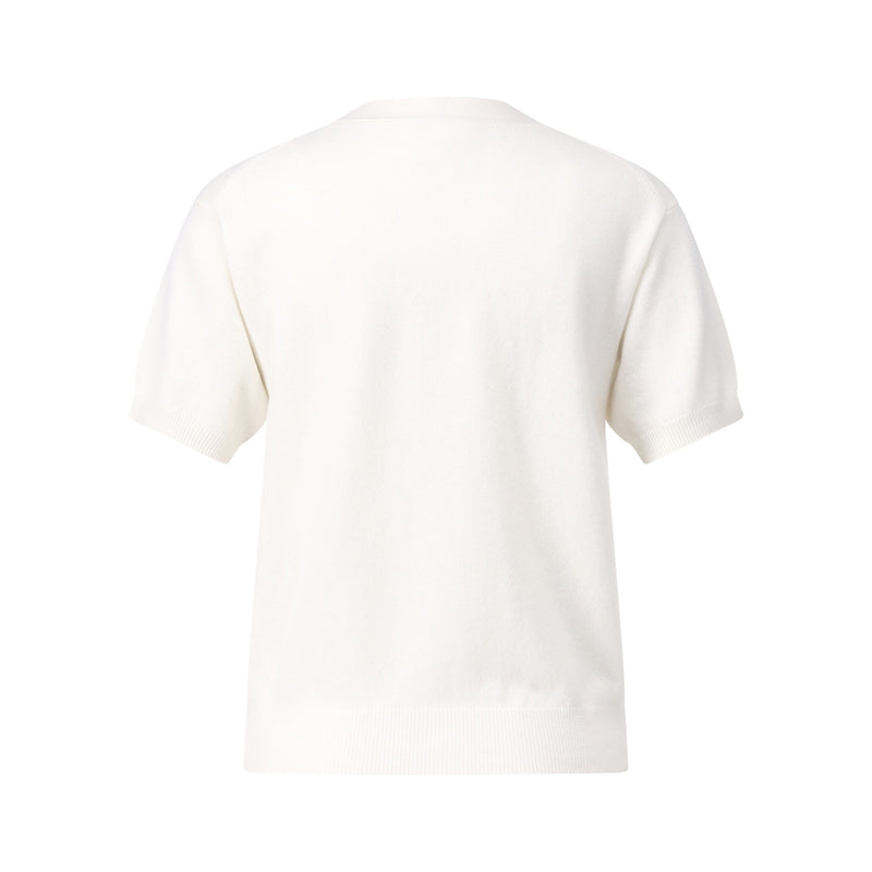 Allude Kurzarm-Cardigan aus Kaschmir-Wollmix Damen