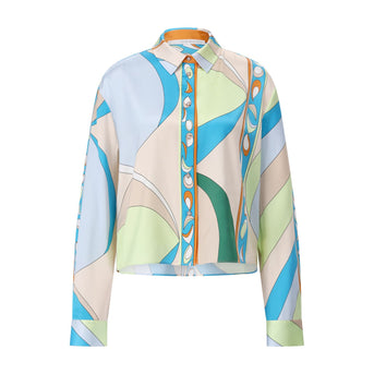 Oversized Bluse aus Seide 44 / Multicolor