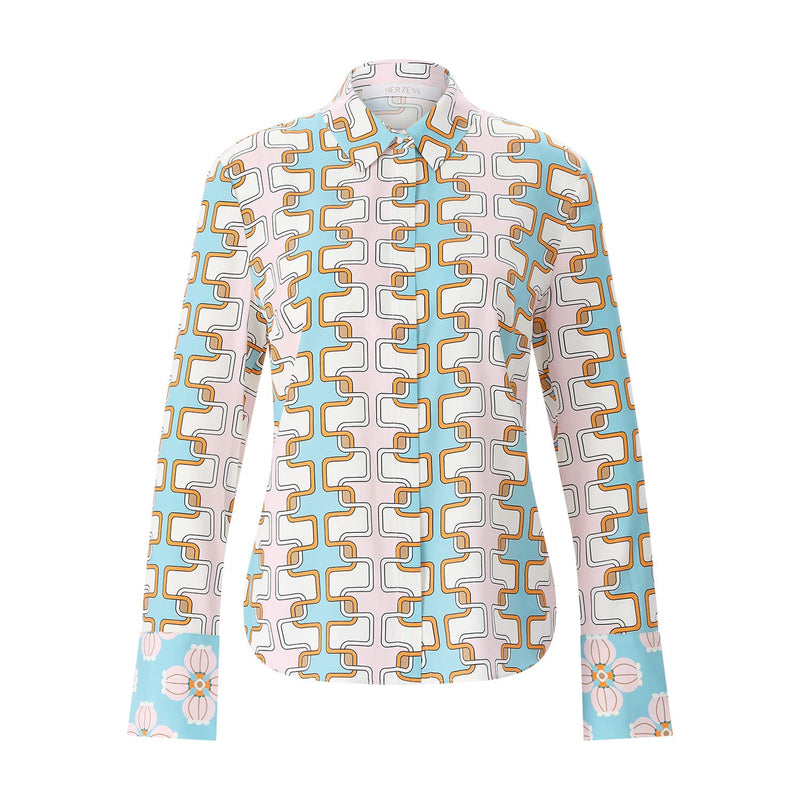 Herzen's Angelegenheit Seidenbluse mit Muster Damen