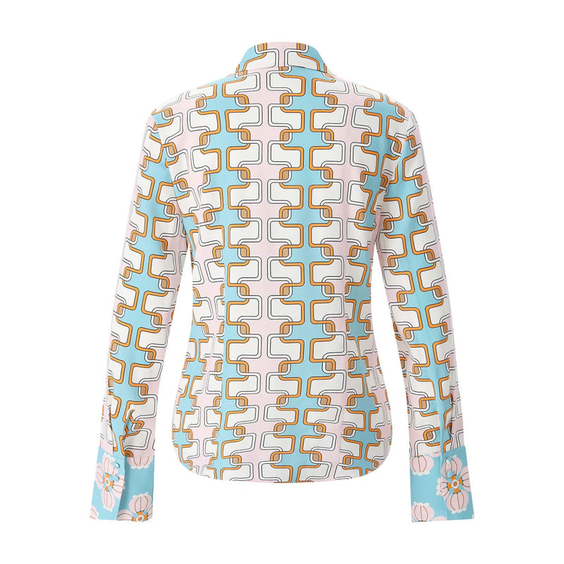 Herzen's Angelegenheit Seidenbluse mit Muster Damen