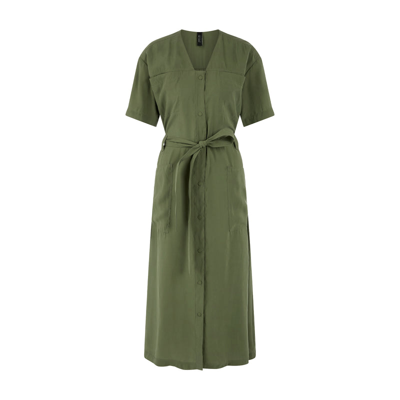 Tailliertes Midikleid