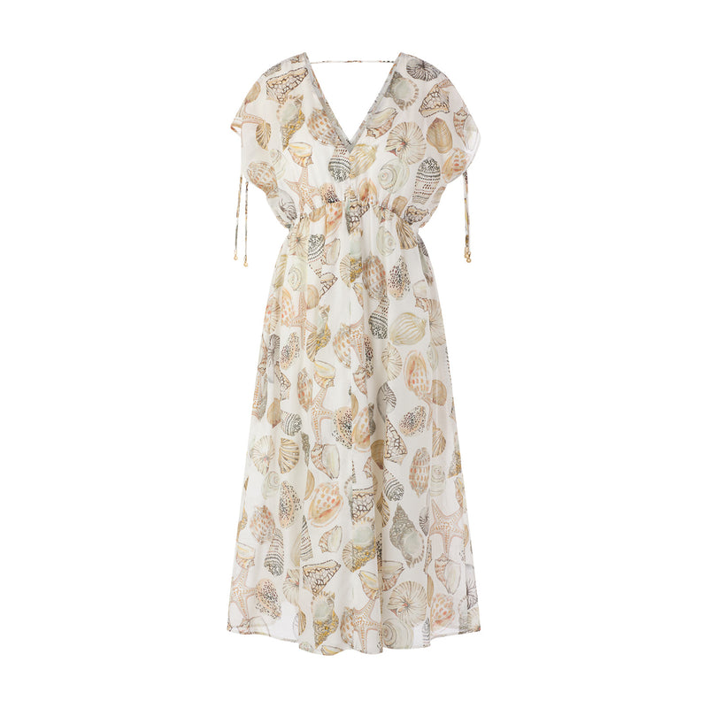 Midikleid mit Muschelprint