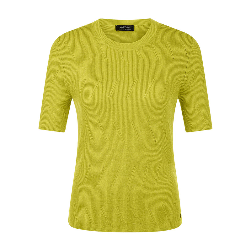Kurzarm-Pullover aus Woll-Mix