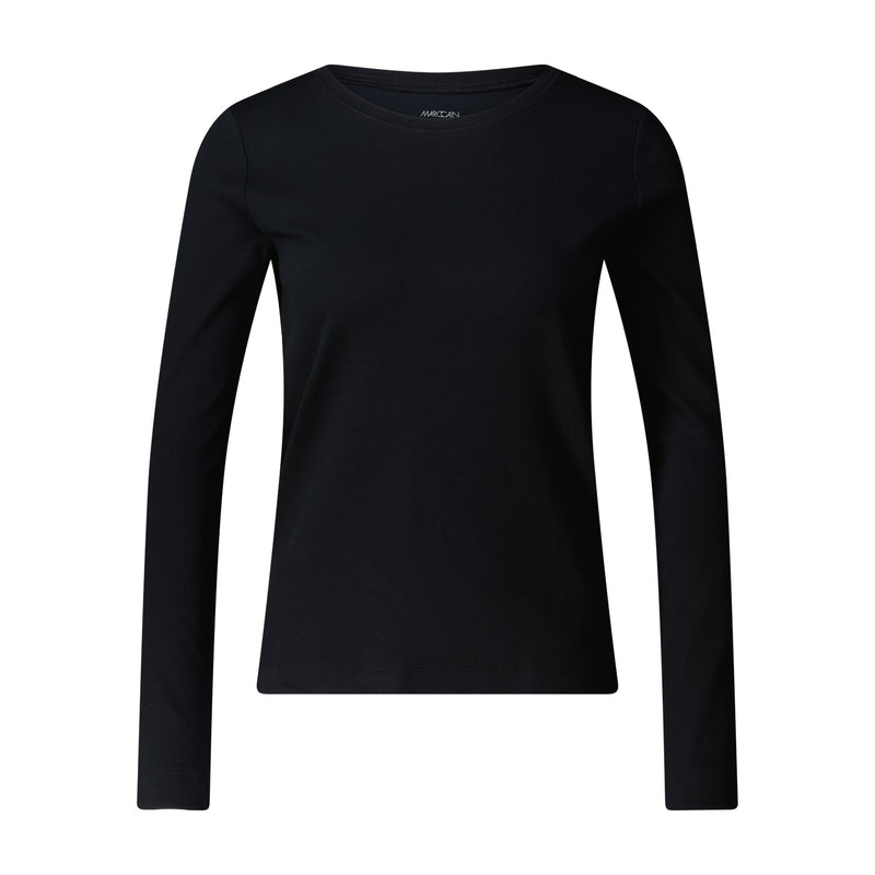 Langarmshirt aus Baumwoll-Mix 46 / Schwarz