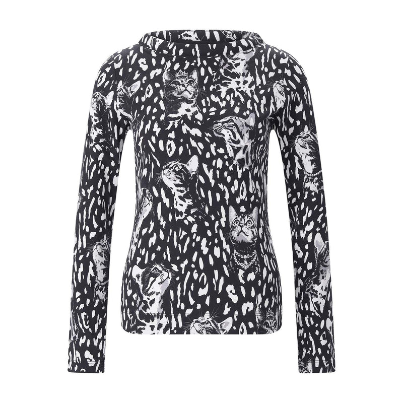 Marc Cain Langarmshirt aus Baumwoll-Mix Damen