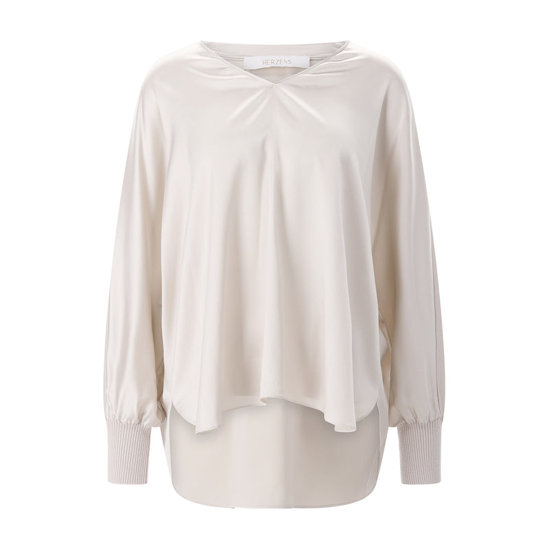 Seidenbluse Eva 44 / Beige