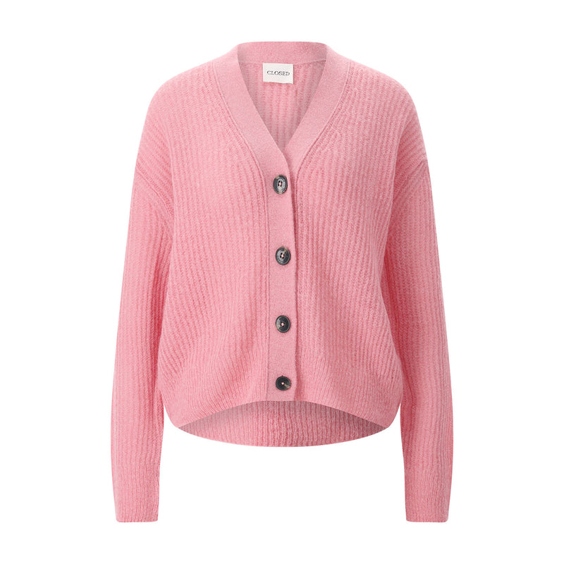 Strickjacke aus Alpaka-Woll-Mix L / Pink