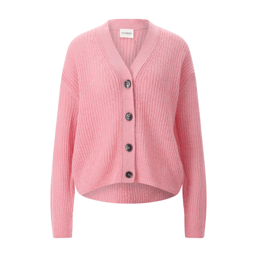 Strickjacke aus Alpaka-Woll-Mix L / Pink