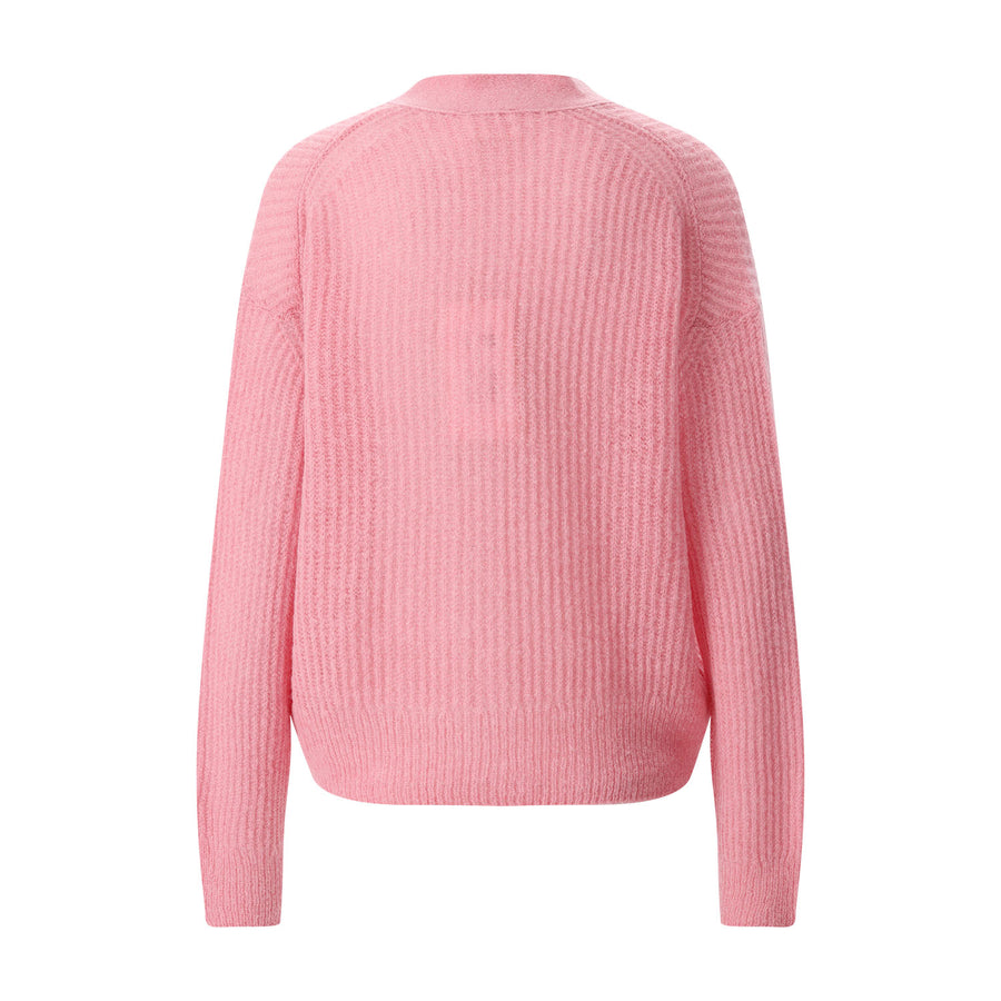 Strickjacke aus Alpaka-Woll-Mix L / Pink