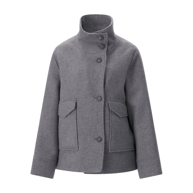 Jacke aus Woll-Mix M / Grau