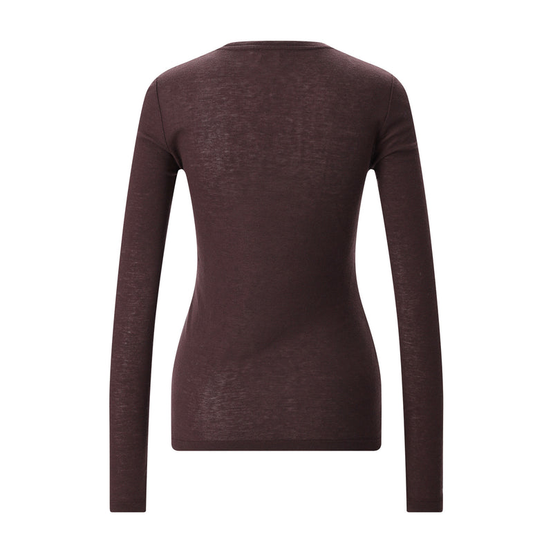 Langarmshirt aus Woll-Mix XL / Dunkelbraun