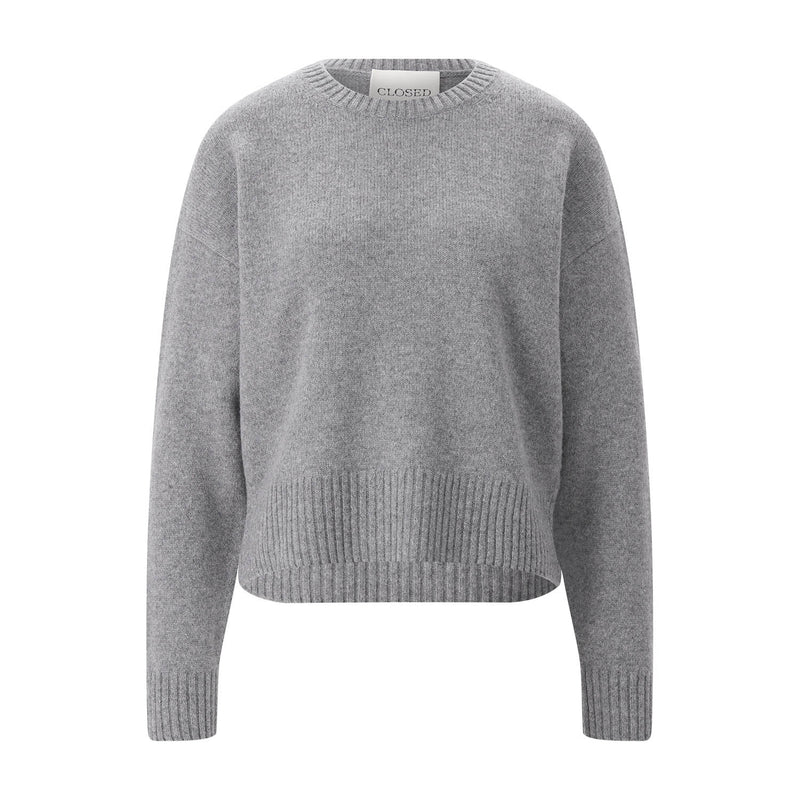 Strcikpullover aus Woll-Mix L / Grau