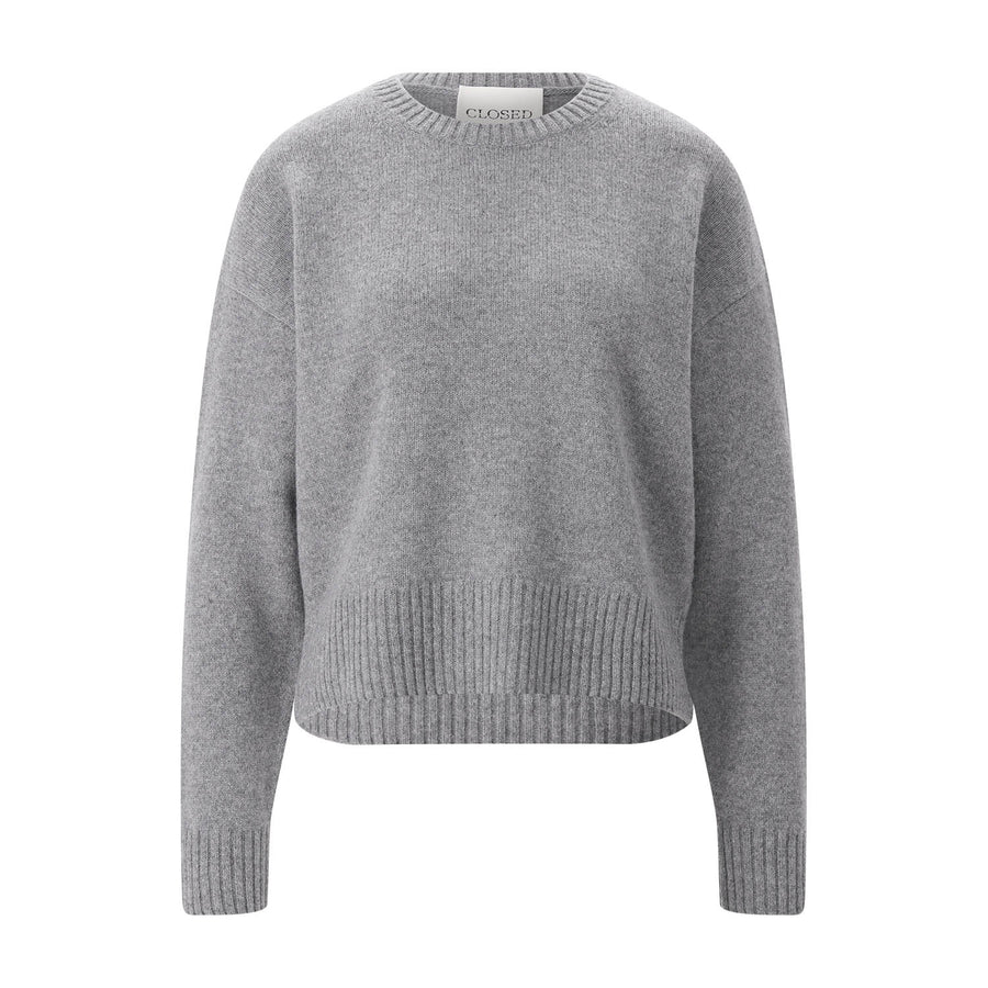 Strcikpullover aus Woll-Mix L / Grau