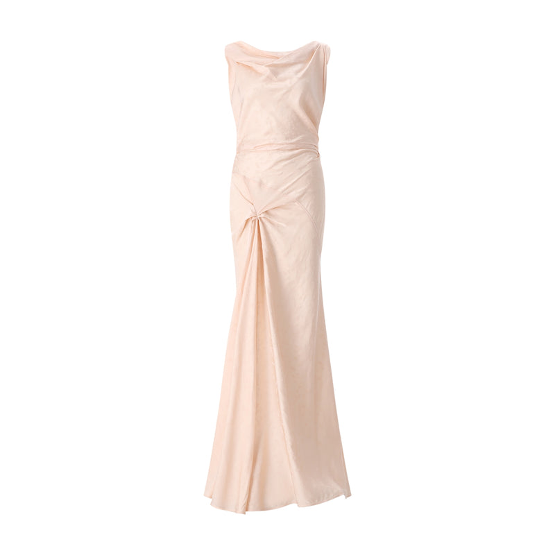 Maxikleid mit Muster 40 / Rosa