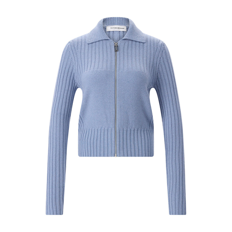 Strickjacke aus Merinowoll-Kaschmir-Mix XL / Hellblau