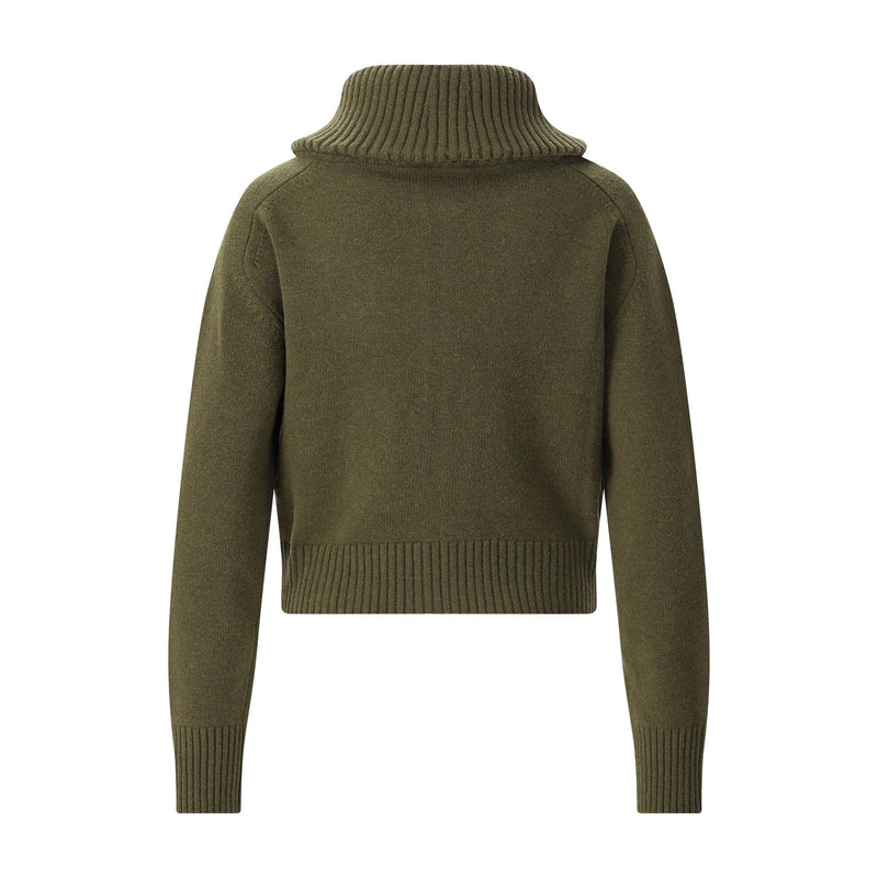 Strickjacke aus Woll-Mix L / Graugrün