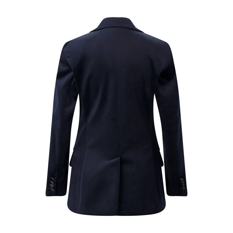 Samtblazer Single Breasted aus Baumwoll-Mix 42 / Navy