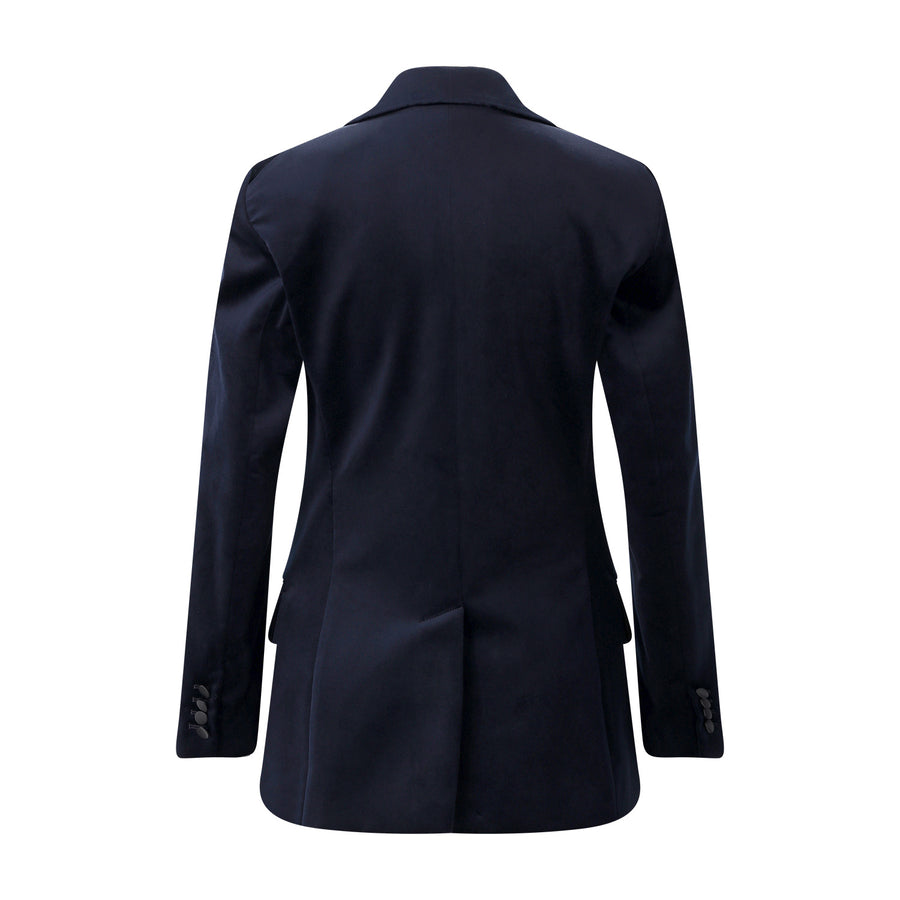 Samtblazer Single Breasted aus Baumwoll-Mix 42 / Navy