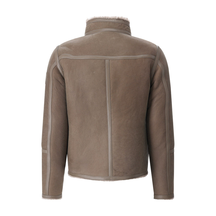 Jacke Highland aus Leder XL / Graugrün