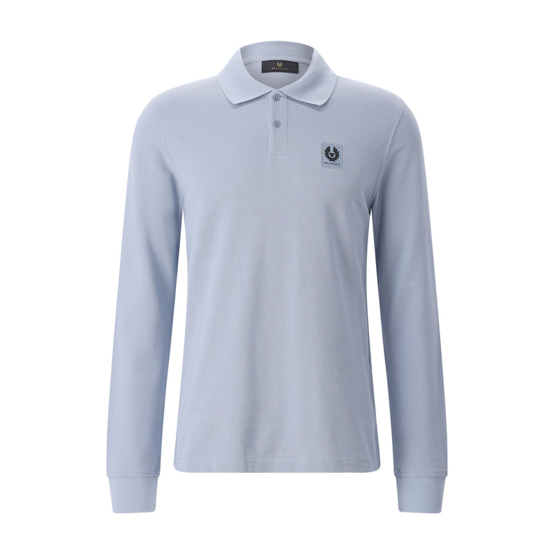 Langarm-Poloshirt aus Baumwolle 3XL / Hellblau