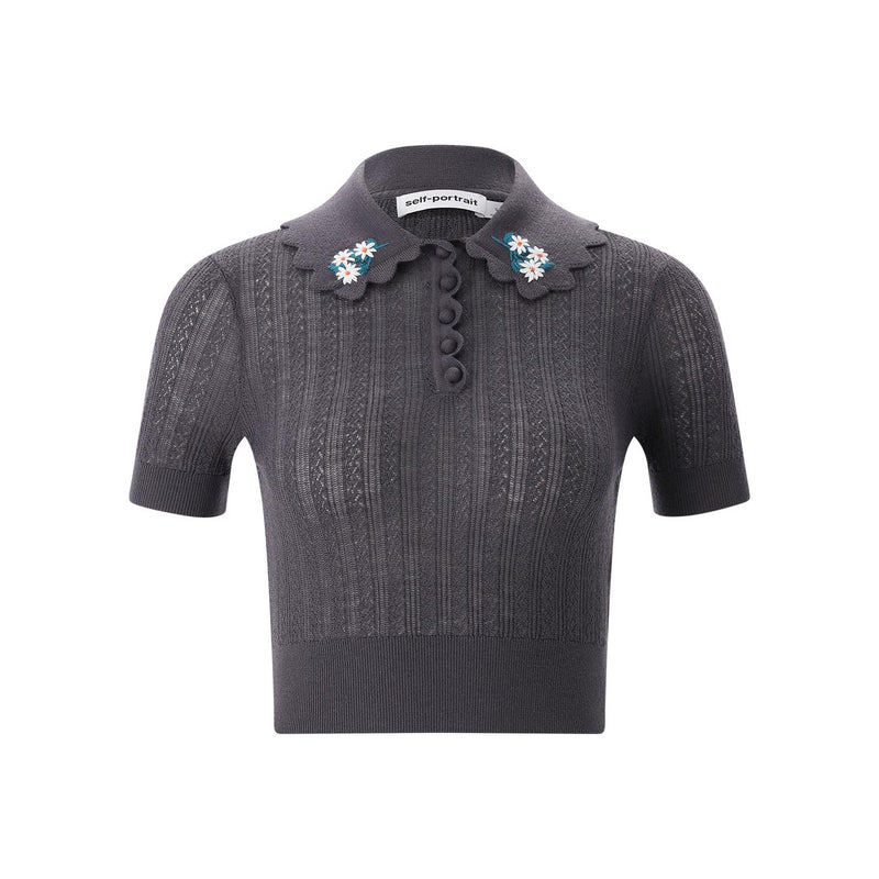 self-portrait Shirt aus Strick Damen