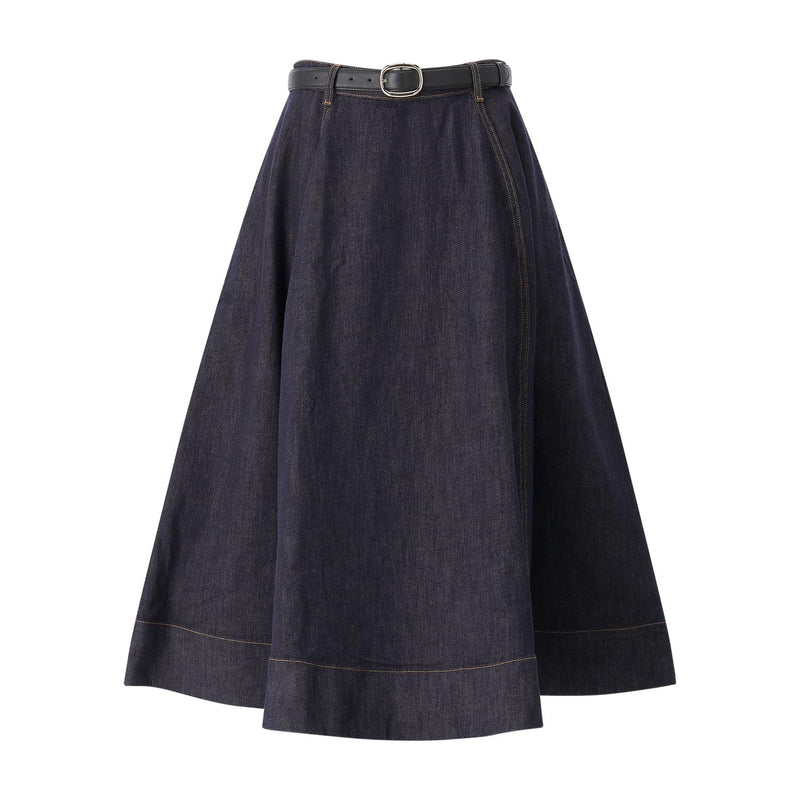 self-portrait Midirock aus Denim Damen