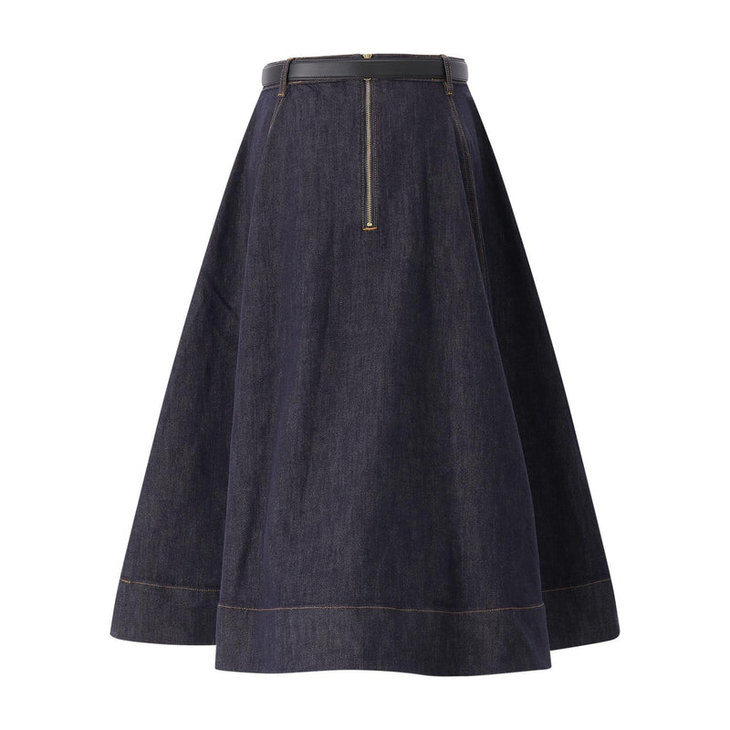 self-portrait Midirock aus Denim Damen