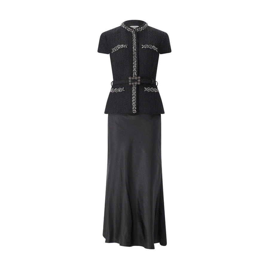 self-portrait Maxi Kleid aus Woll-Mix Damen