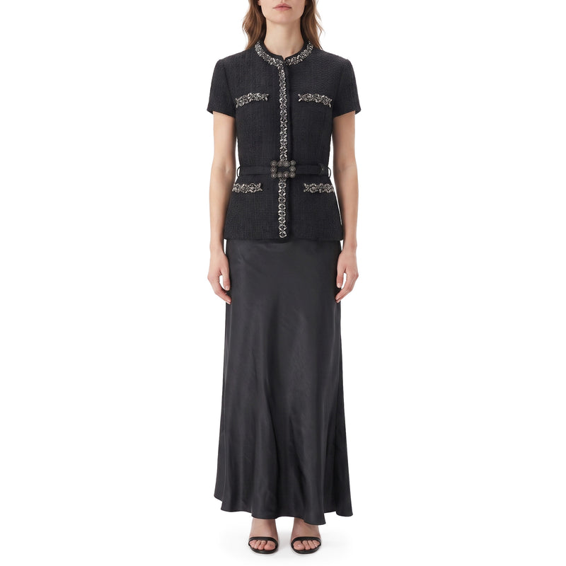 self-portrait Maxi Kleid aus Woll-Mix Damen