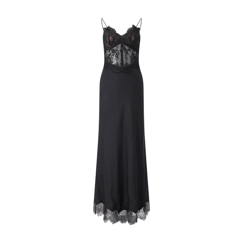 self-portrait Midikleid aus Satin & Spitze Damen