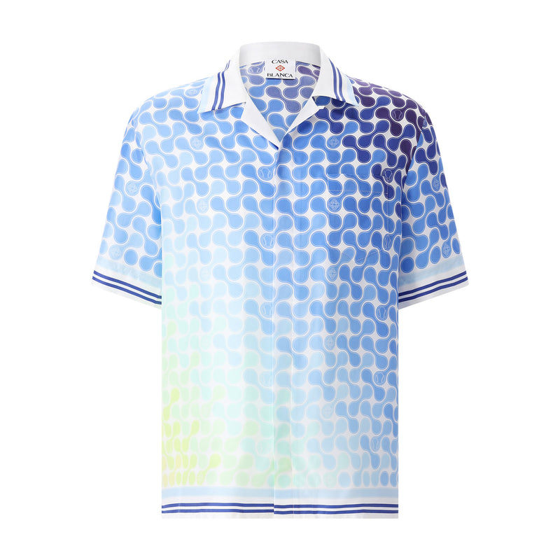 Kurzarmhemd aus Seide XXL / Blau