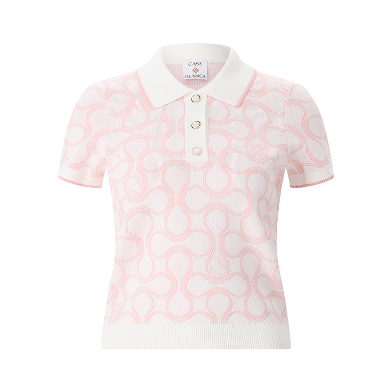 Poloshirt mit Muster XL / Rosa