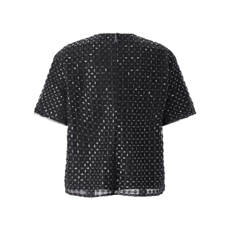 Rotate Shirt mit Pailletten Damen